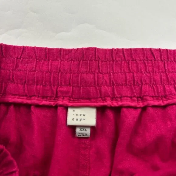 A New Day Hot Pink Linen Blend Jogger Pant XXL - Picture 4 of 7